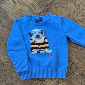 Polo by Ralph Lauren Kids Sweater in Blue with Bear Motif